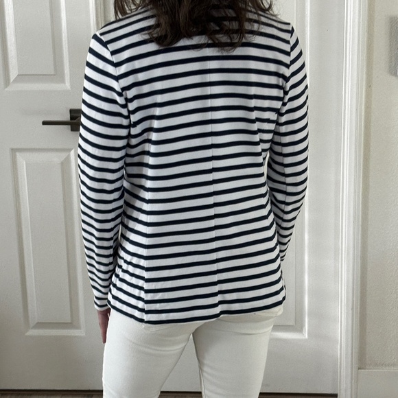Tahari Nautical Blazer Jacket - Blue/White Size S - Picture 2 of 10